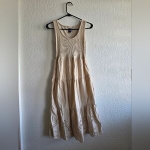 GAP Cream Eyelet Maxi Dress